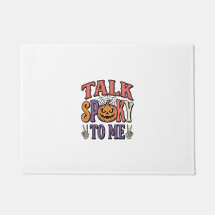 Talk Spooky To Me Vintage Halloween Shirt Design_1 Doormat
