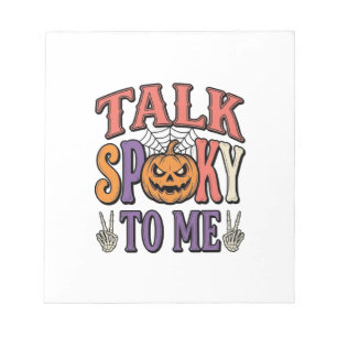 Talk Spooky To Me Vintage Halloween Shirt Design_1 Notepad