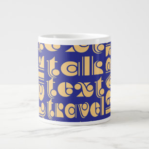 Talk Text Travel Blue Logo    Large Coffee Mug
