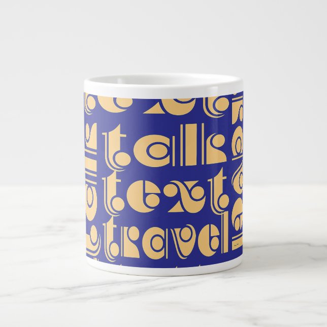 Talk Text Travel Blue Logo    Large Coffee Mug (Front)