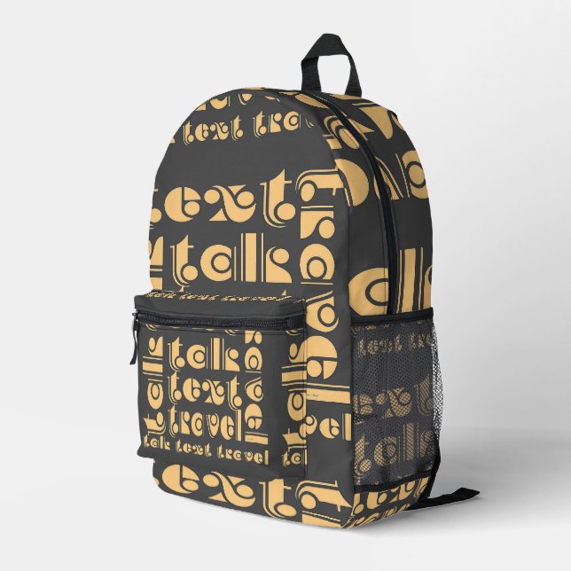 Talk Text Travel Grey  Printed Backpack (Back Corner Right)