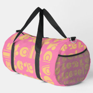 Talk Text Travel Pink  Duffle Bag