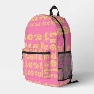Talk Text Travel Printed Backpack