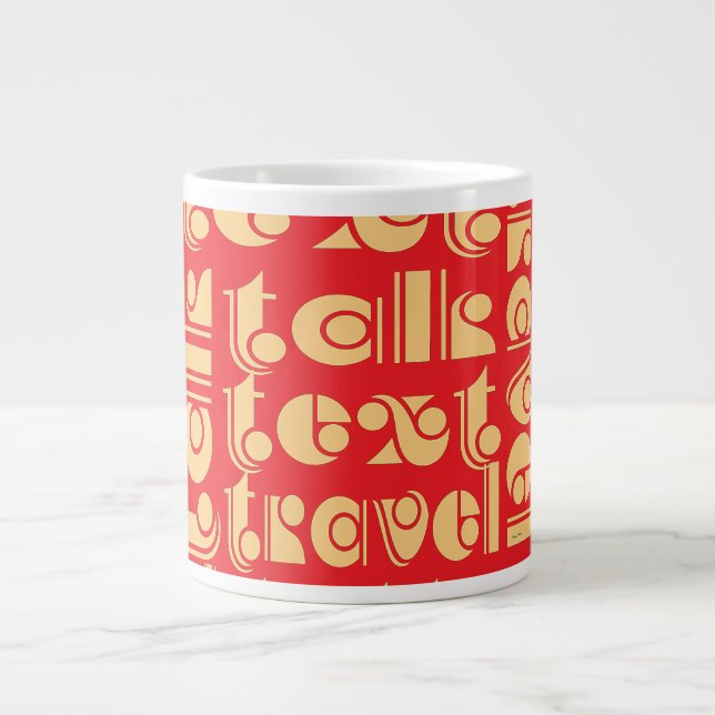 Talk Text Travel Red Logo Large Coffee Mug (Front)