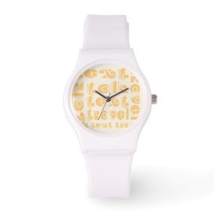Talk Text Travel White Watch