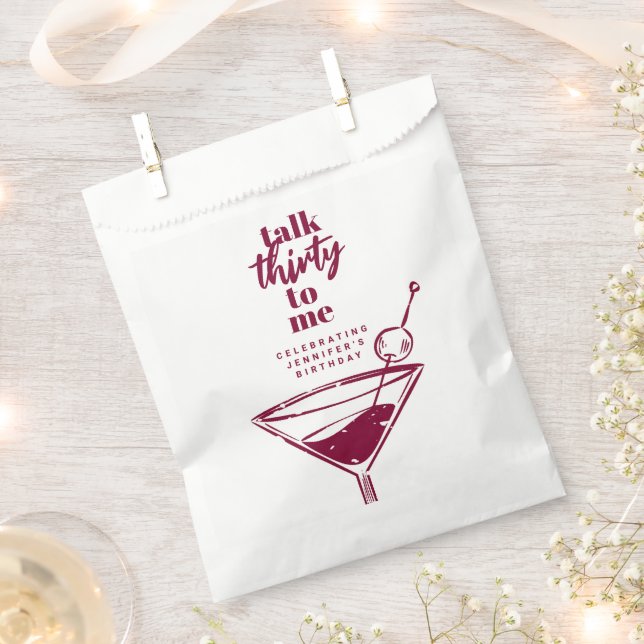 Talk Thirty To Me 30th Birthday Cocktail Party Favour Bags (Clipped)