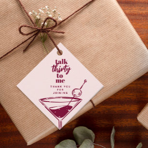 Talk Thirty To Me 30th Birthday Cocktail Party Favour Tags
