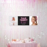 Talk THIRTY To Me 30th Birthday Party Neon Pink Banner<br><div class="desc">Talk THIRTY To Me 30th Birthday Party Neon Pink Party Decor Banner features a modern pink neon text "Talk Thirty to me!" in modern calligraphy script on a black background and personalised with your name and two of your favourite photos. Designed by Evco Studio www.zazzle.com/store/evcostudio</div>