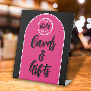 Talk Thirty To Me 30th Birthday Party Pedestal Sign