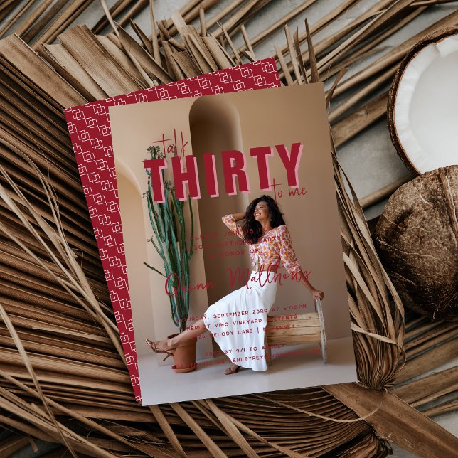 Talk Thirty to Me | 30th Birthday Party Photo Invitation (Creator Uploaded)