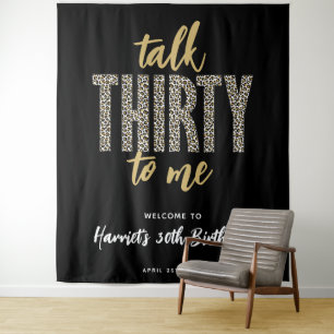 Talk THIRTY to Me! 30th Birthday Photo Backdrop Tapestry