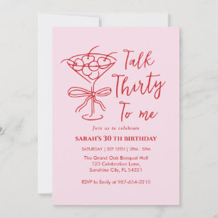 Talk Thirty To Me Birthday girl Party Invitation, Invitation