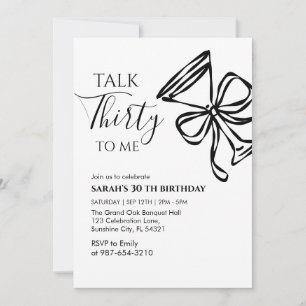 Talk Thirty To Me Birthday girl Party Invitation, Invitation
