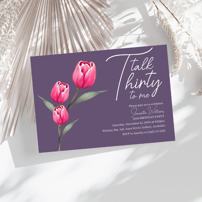 Talk Thirty to me Black 30th birthday invitation (Creator Uploaded)