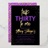 Talk Thirty To Me Leopard Purple Gold 30th