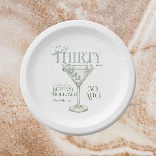 Talk Thirty To Me Martini Cocktail 30th Birthday Paper Plate