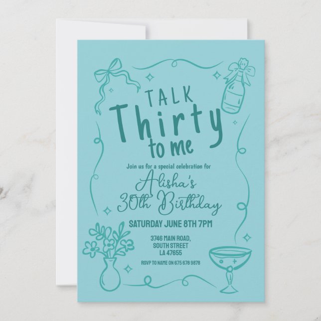 Talk Thirty To Me Party 30th Night Out Birthday Invitation (Front)