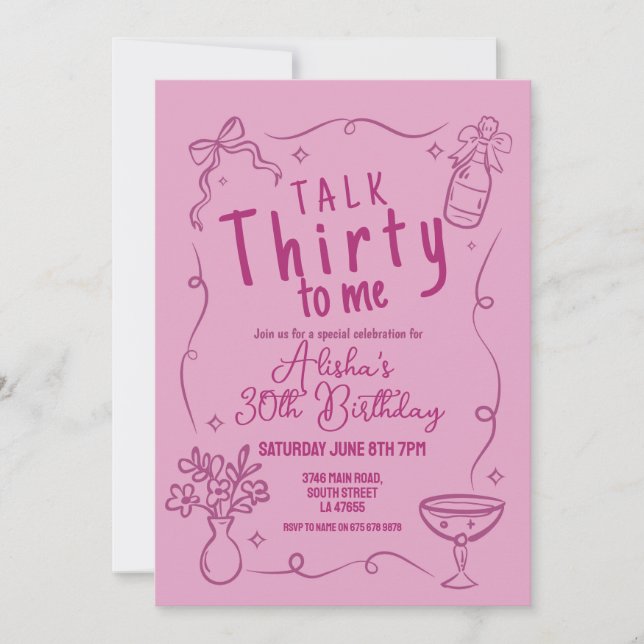 Talk Thirty To Me Party 30th Night Out Birthday Invitation (Front)