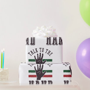 Talk to the Hand Distressed Hand Humour  Wrapping Paper