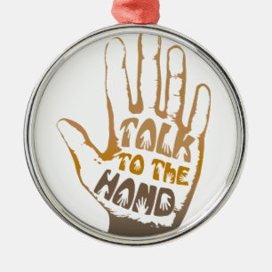 Talk To The Hand Metal Tree Decoration