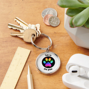 Talk to the paw key ring
