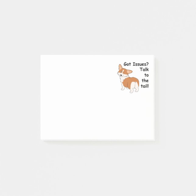 Talk to the Tail Welsh Corgi Post-it Notes (Front)