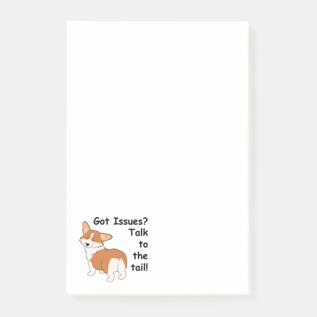 Talk to the Tail Welsh Corgi Post-it Notes (Front)