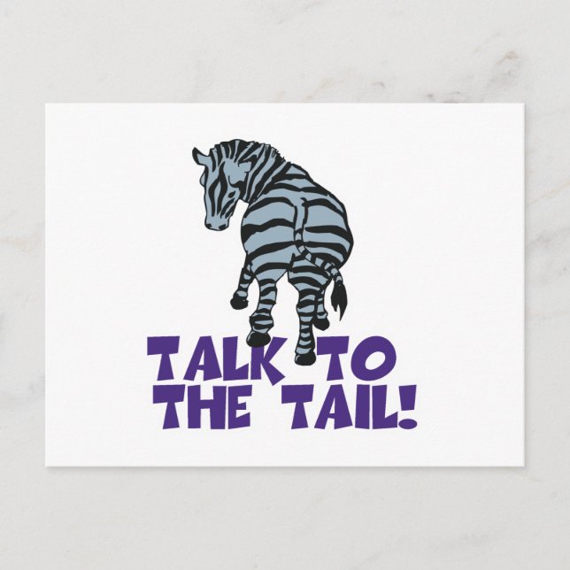 Talk to the Tail Zebra Postcard (Front)