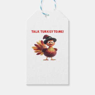 Talk Turkey To Me Funny Thanksgiving Design Classi Gift Tags