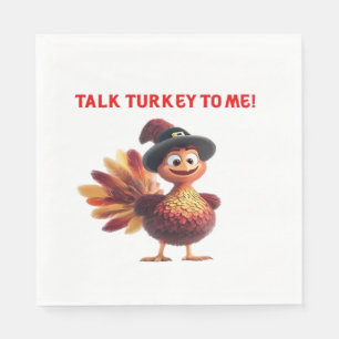 Talk Turkey To Me Funny Thanksgiving Design Classi Napkin