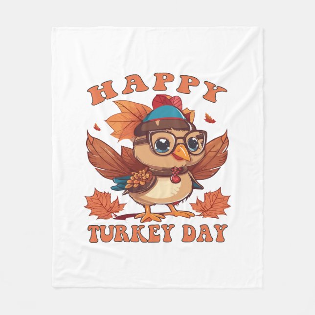 talk turkey to me Thanksgiving Fleece Blanket (Front)