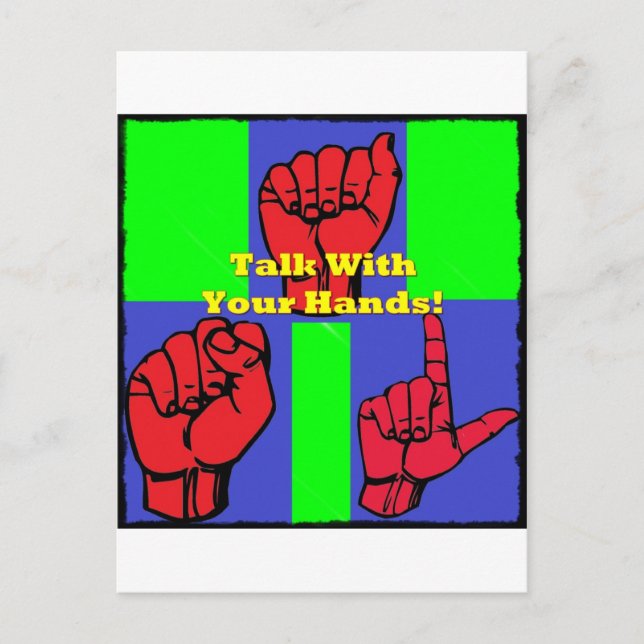 Talk With Your Hands! Postcard (Front)