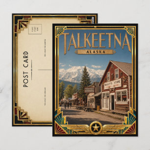 Talkeetna Alaska Vintage Art Deco Golden Age Postcard