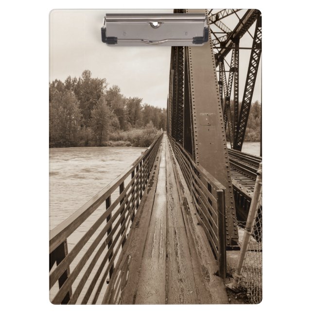 Talkeetna Railroad Bridge Walkway Clipboard (Front)