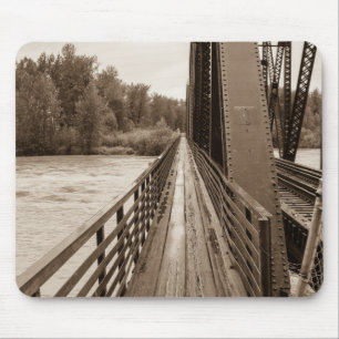 Talkeetna Railroad Bridge Walkway Mouse Pad