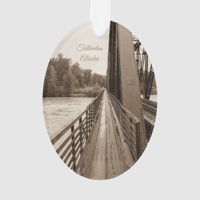 Talkeetna Railroad Bridge Walkway Ornament (Back)