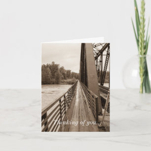 Talkeetna Railroad Bridge Walkway Thinking Of You Card