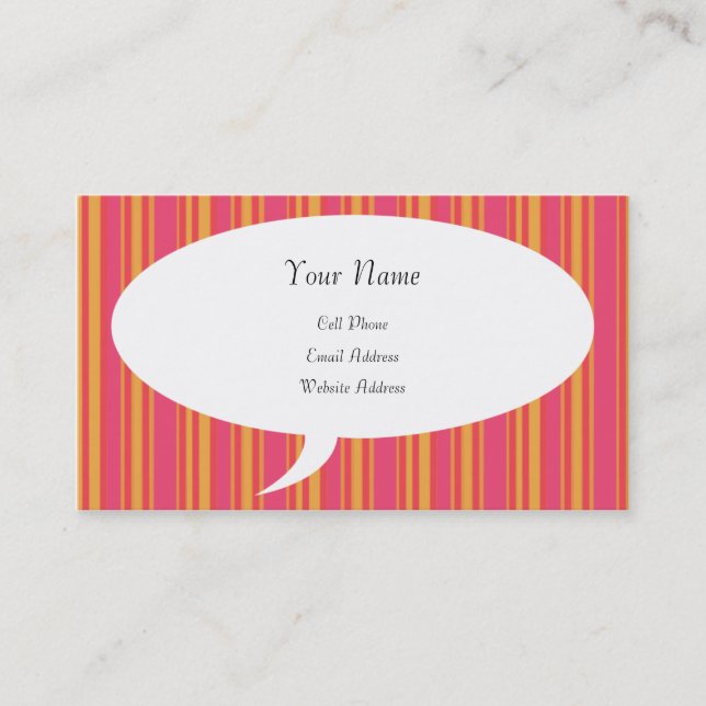 Talking About Me Striped Profile Card (Front)