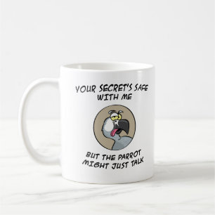 Talking African Grey Parrot Coffee Mug