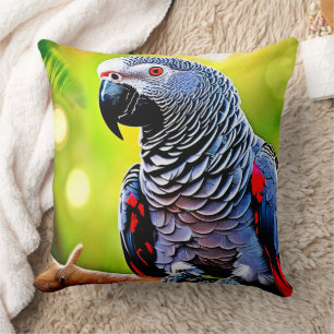 Talking African Grey Parrot Cushion