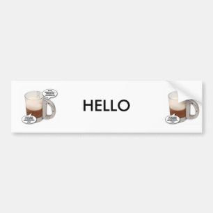 talking-beer-glass, talking-beer-glass, HELLO Bumper Sticker