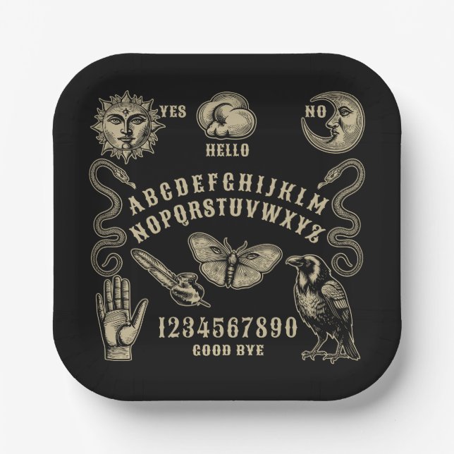Talking Board Spirit Communication Paper Plate (Front)