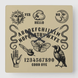 Talking Board Spirit Communication Square Wall Clock