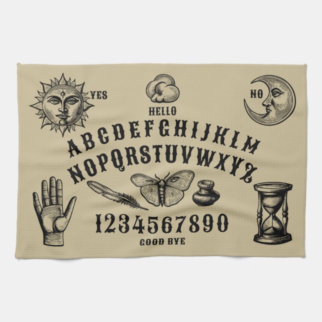 Talking Board Spirit Communication Tea Towel (Horizontal)