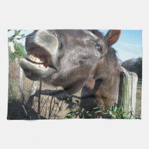 Talking Brown Horse Tea Towel