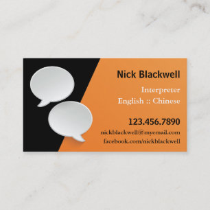 Talking Bubbles Interpreter Business Card