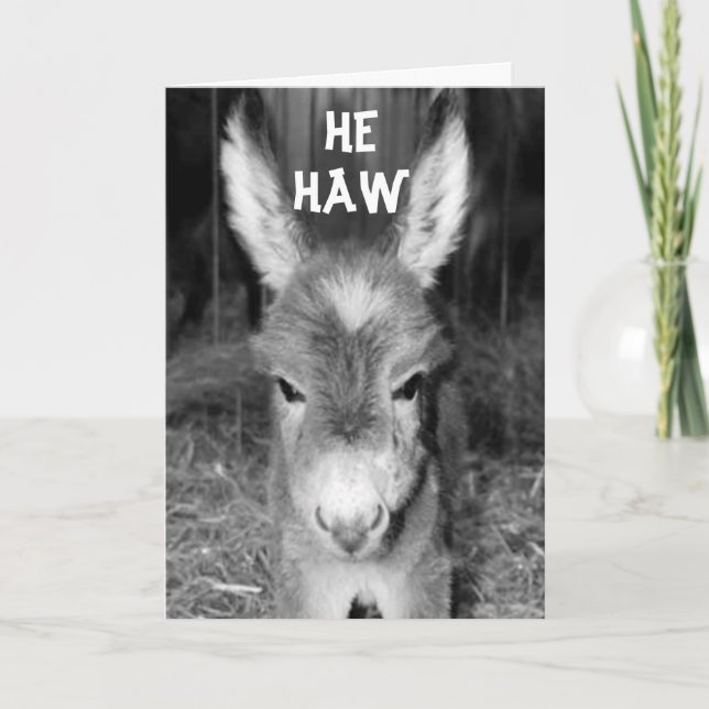 TALKING DONKEY HEW HAWS HAPPY BIRTHDAY WISHES CARD (Front)