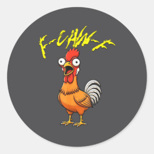 Talking Funny Chicken  Classic Round Sticker