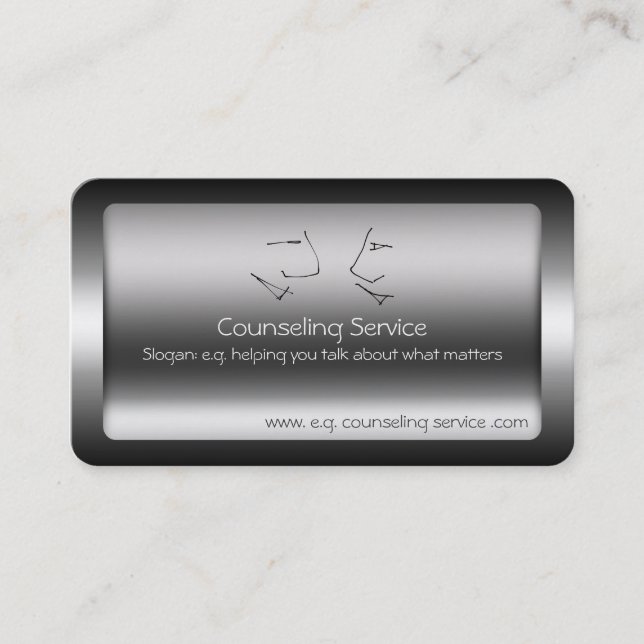 Talking Heads, Counsellor, metallic-effect Business Card (Front)