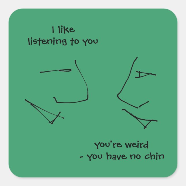 Talking Heads - weird and fun bizarre humour Square Sticker (Front)